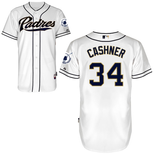 Andrew Cashner #34 MLB Jersey-San Diego Padres Men's Authentic Home White Cool Base Baseball Jersey